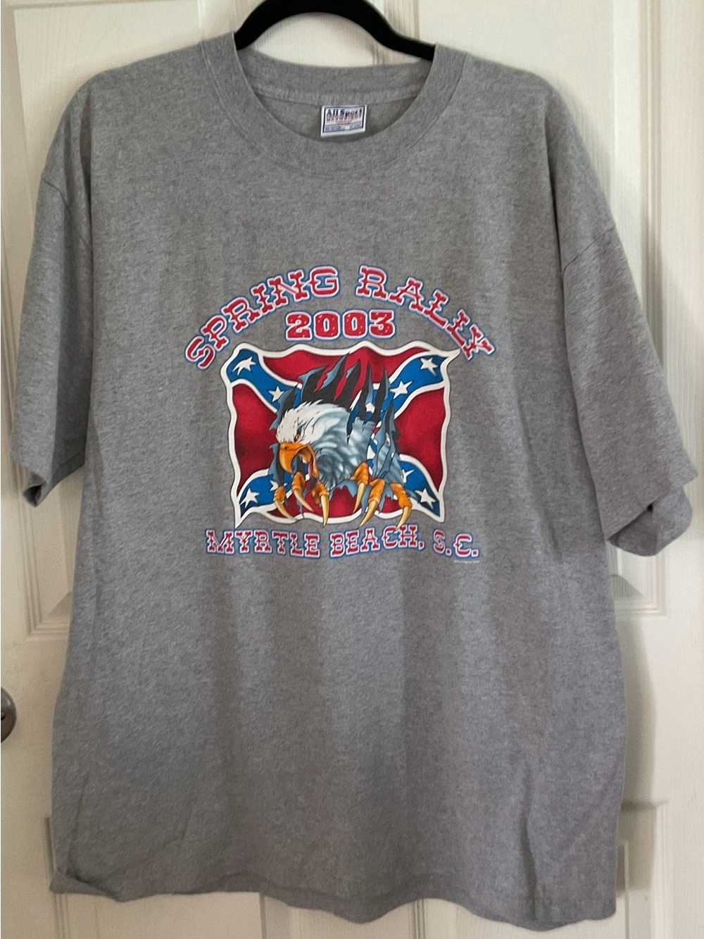 2003 Myrtle Beach Spring Rally Motorcycle Biker T-Shirt Gray Men’s XL P2P 24”